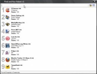 Screenshot of the application Find and Run Robot Portable - #1