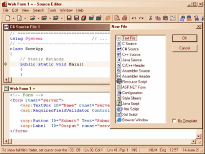 Screenshot of the application Source Editor - #1