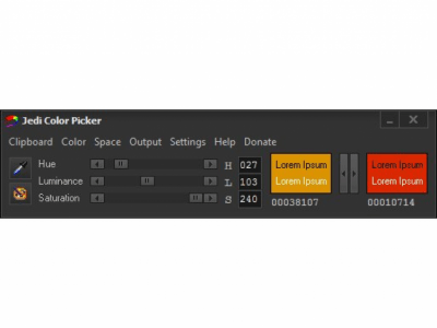 Screenshot of the application Jedi Color Picker - #1