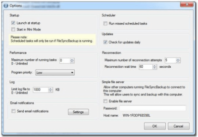 Screenshot of the application File Sync Backup Portable - #1