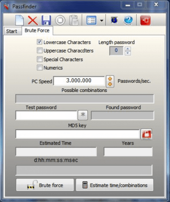 Screenshot of the application Passfinder - #1