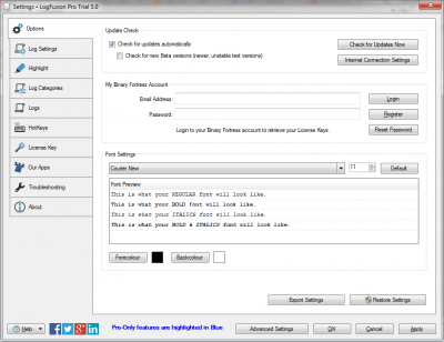 Screenshot of the application LogFusion - #4
