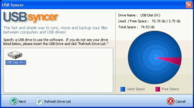 Screenshot of the application USBsyncer Portable - #1