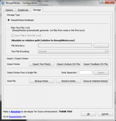 Screenshot of the application ResophNotes - #3