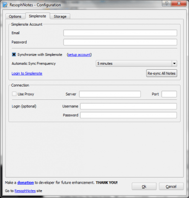 Screenshot of the application ResophNotes - #4
