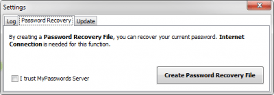 Screenshot of the application MyPasswords - #4