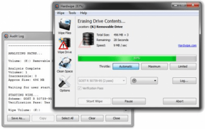 Screenshot of the application Hardwipe Portable - #1