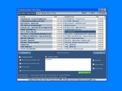 Screenshot of the application Duplicate Music Files Finder - #1