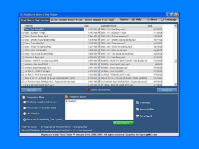 Screenshot of the application Duplicate Music Files Finder Portable - #2