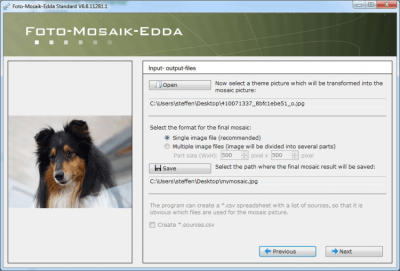 Screenshot of the application Foto-Mosaik-Edda - #3