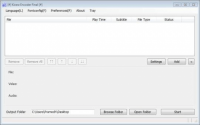 Screenshot of the application Kirara Encoder - #1