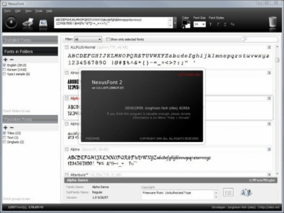 Screenshot of the application NexusFont - #3