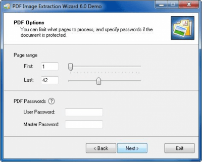 Screenshot of the application PDF Image Extraction Wizard Portable - #3