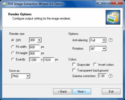 Screenshot of the application PDF Image Extraction Wizard Portable - #5