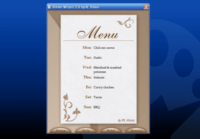 Screenshot of the application DinnerWiz Portable - #1