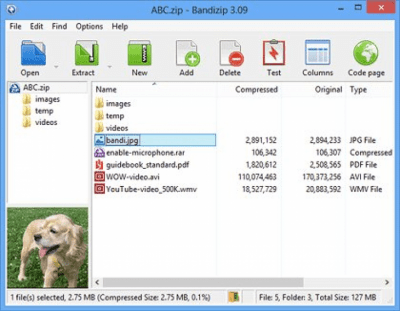 Screenshot of the application Bandizip Portable - #1