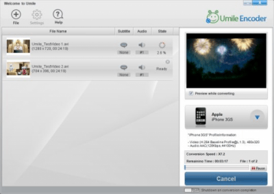 Screenshot of the application Umile Encoder - #2