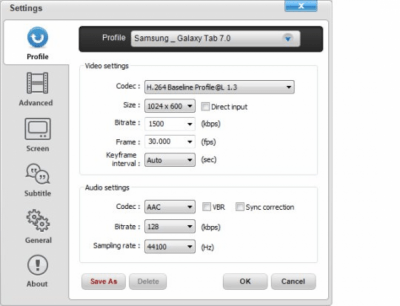 Screenshot of the application Umile Encoder - #3