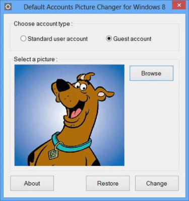 Screenshot of the application Default Accounts Picture Changer - #1