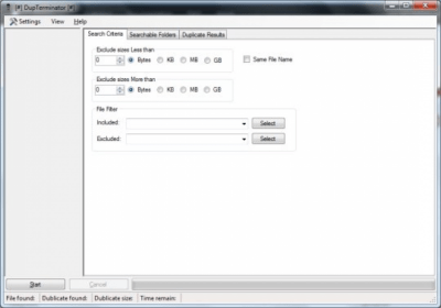 Screenshot of the application DupTerminator - #1
