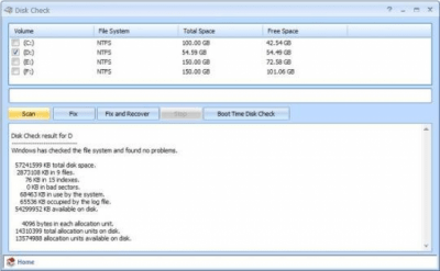 Screenshot of the application Disk Check - #1