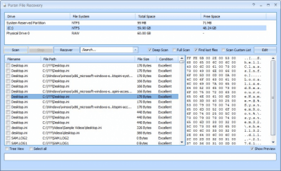 Screenshot of the application Puran File Recovery - #1