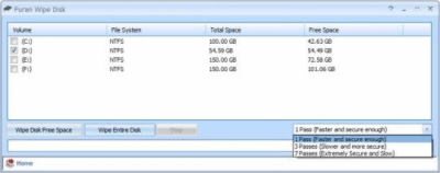 Screenshot of the application Puran Wipe Disk - #1