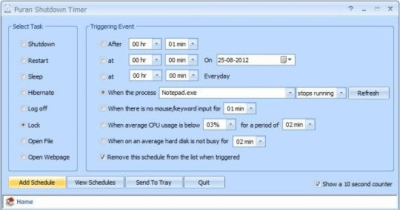 Screenshot of the application Puran Shutdown Timer - #1