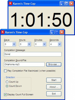 Screenshot of the application Time Cop - #1