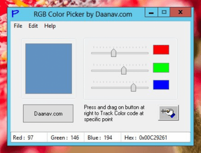 Screenshot of the application RGB Color Picker - #1