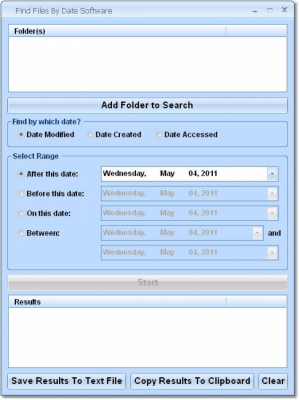 Screenshot of the application Find Files By Date Software - #1