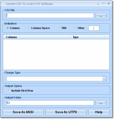 Screenshot of the application Convert CSV To vCard VCF - #1