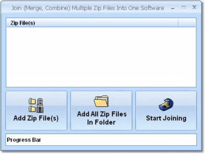 Screenshot of the application Join (Merge, Combine) Multiple Zip Files Into One - #1