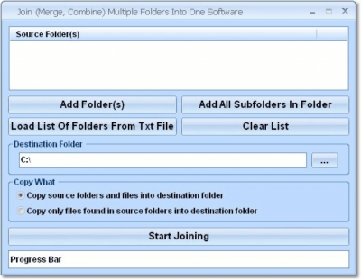 Screenshot of the application Join (Merge, Combine) Multiple Folders Into One - #1