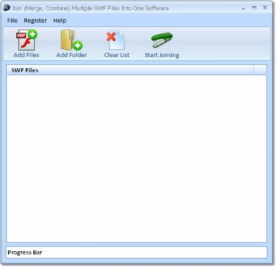 Screenshot of the application Join (Merge, Combine) Multiple SWF Files Into One - #1