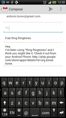 Screenshot of the application Ring Ringtones - #1