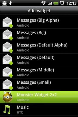 Screenshot of the application Monster Widgets - #1