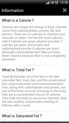 Screenshot of the application Nutritional value - #2