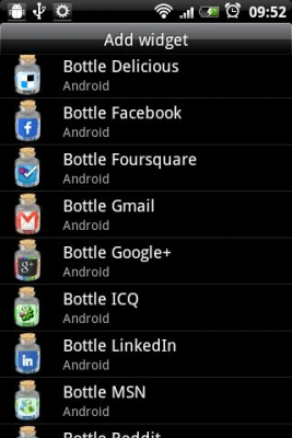 Screenshot of the application Bottle Widgets - #2