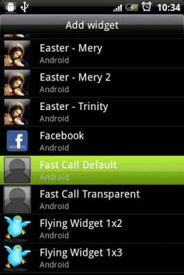 Screenshot of the application Fast Call Widget - #2