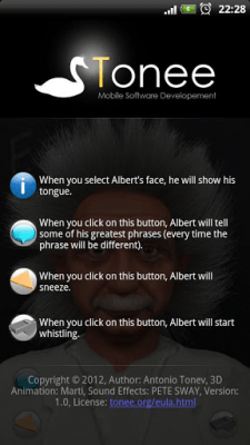 Screenshot of the application 3D Talking Albert - #1