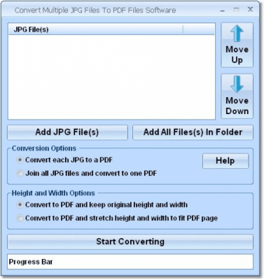 Screenshot of the application Convert Multiple JPG Files To PDF Files - #1