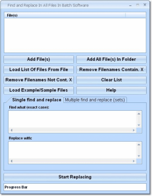Screenshot of the application Find and Replace In All Files In Batch - #1
