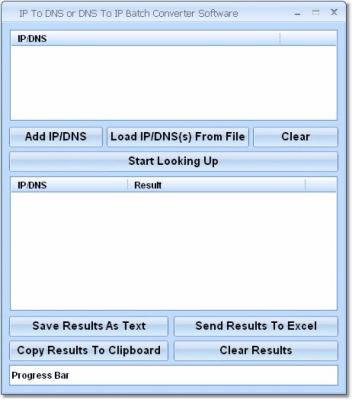 Screenshot of the application IP To DNS or DNS To IP Batch Converter - #1