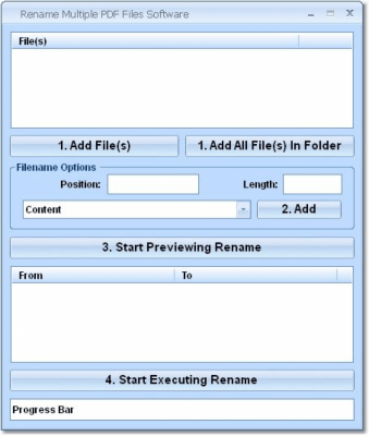 Screenshot of the application Rename Multiple PDF Files - #1