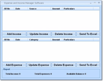 Screenshot of the application Expense and Income Manager - #1