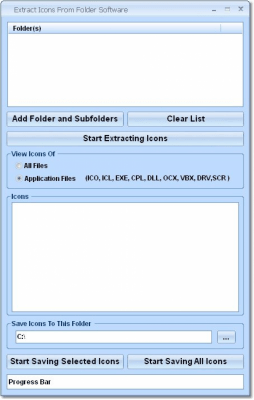 Screenshot of the application Extract Icons From Folder - #1