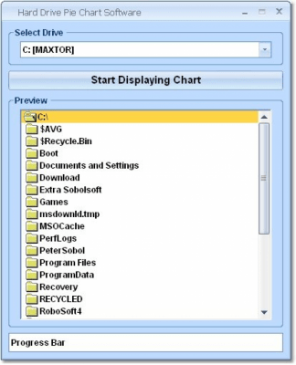 Screenshot of the application Hard Drive Pie Chart - #1