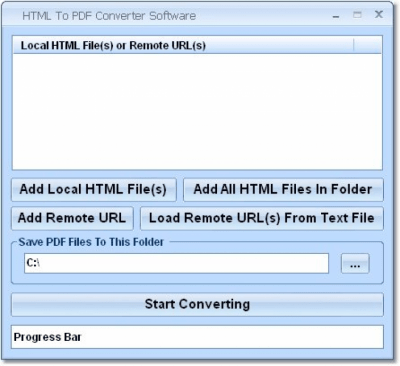 Screenshot of the application HTML To PDF Converter - #1