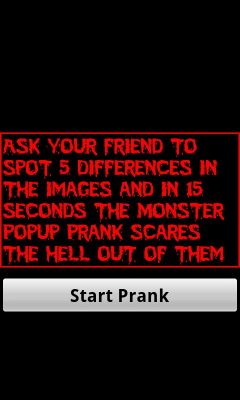 Screenshot of the application Monster Popup Prank - #3
